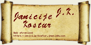 Janićije Kostur vizit kartica